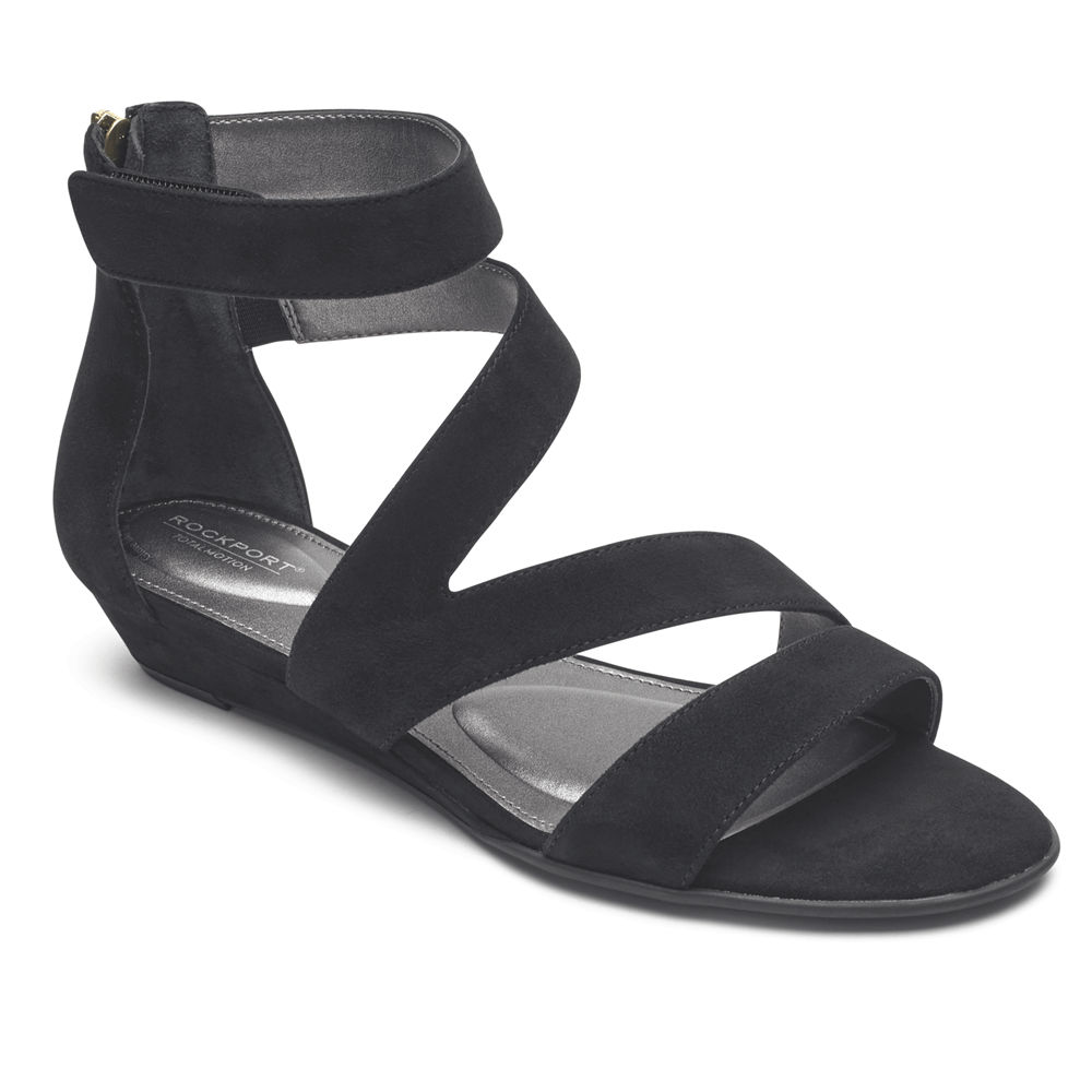 Sandálias Rockport Mulher Pretas - Total Motion Zandra Strappy - 53648DWKM